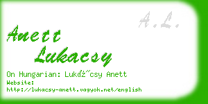 anett lukacsy business card